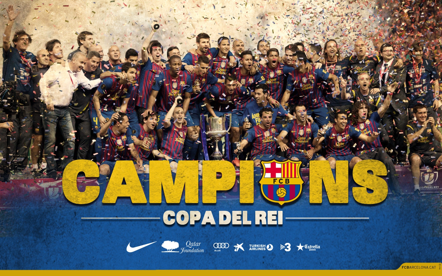 Barcelona Team Wallpaper Hd Copa Del Rai