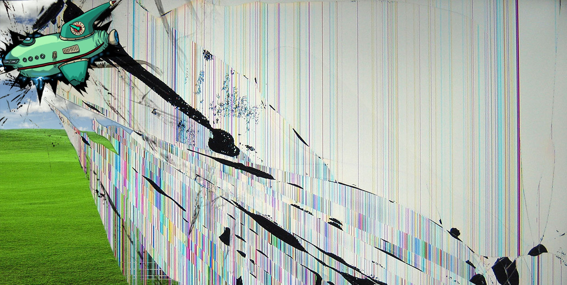 Broken, Screen, Wallpaper, Windows, Xp
