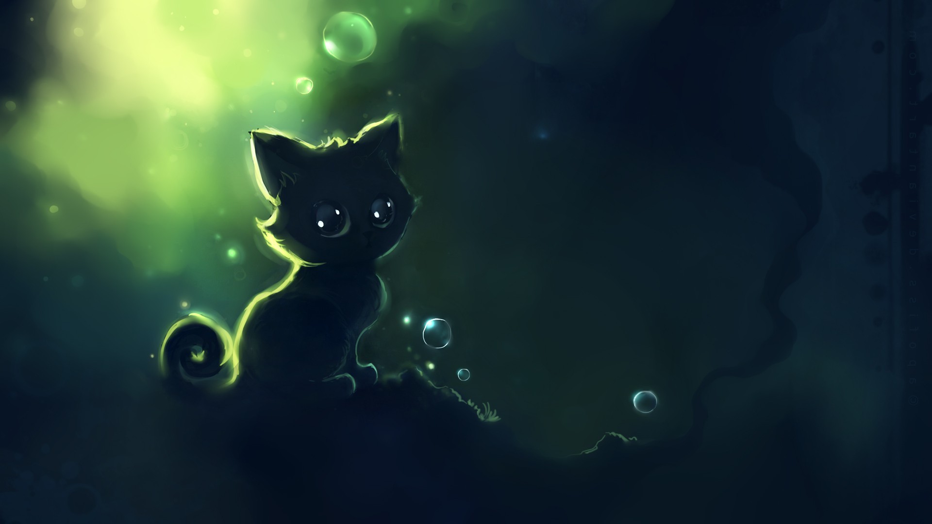 Dark Wallpaper Anime Cat
