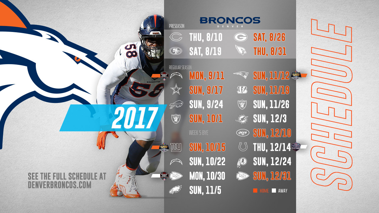 2017 NFL Preseason Broncos Denver Wallpaper Schedules
