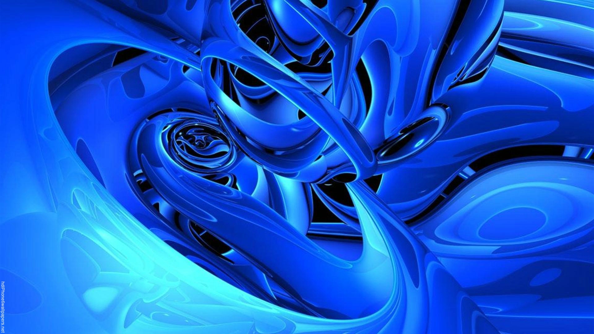 3D Abstract Blue Wallpaper 1920x1080