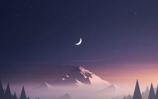 Mountain Stars Moon IPhone Wallpaper