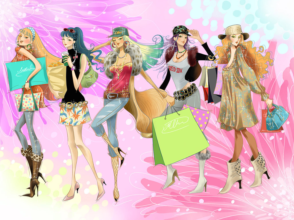 Cute Girly Fashion Wallpaper for Desktop 1024x768