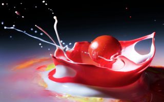 Drop Red Spray Liquid Wallpaper
