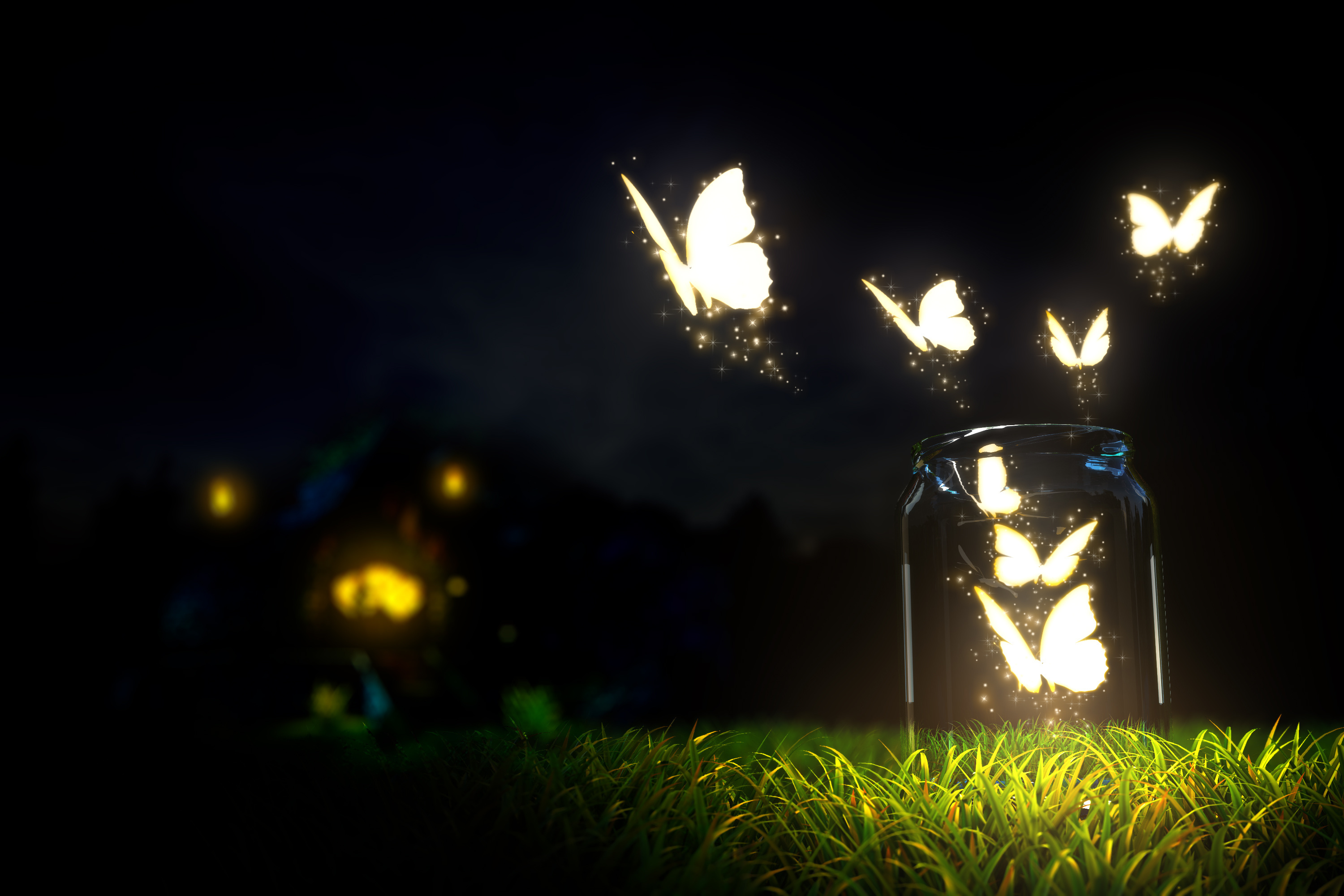 Glowing Butterfly Wallpaper HD