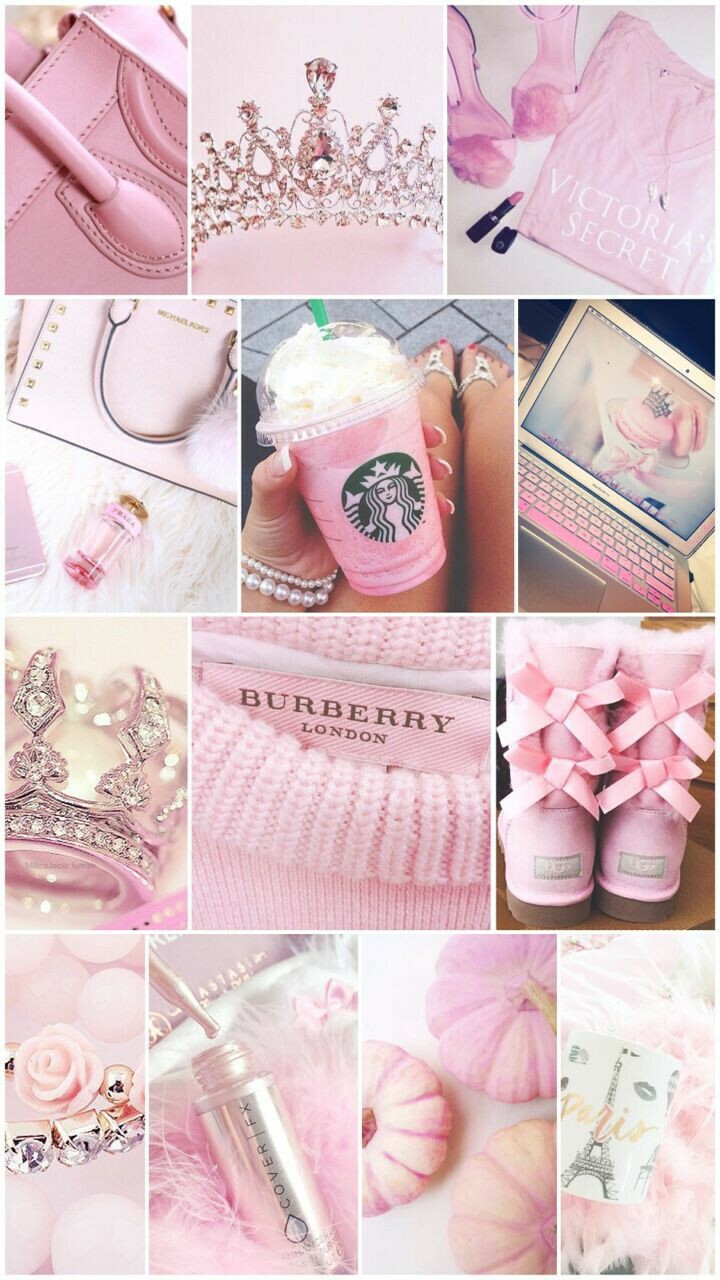 PINK Lovely Cute Girly Collage Iphone Wallpaper 720x1280