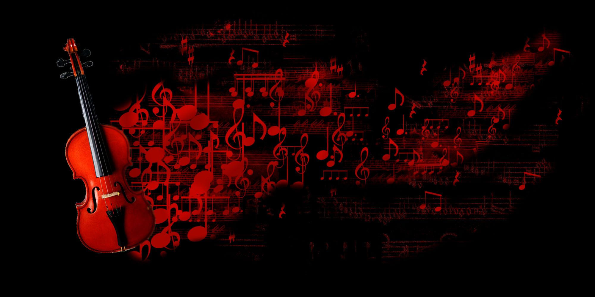 Violin Music Red Wallpaper