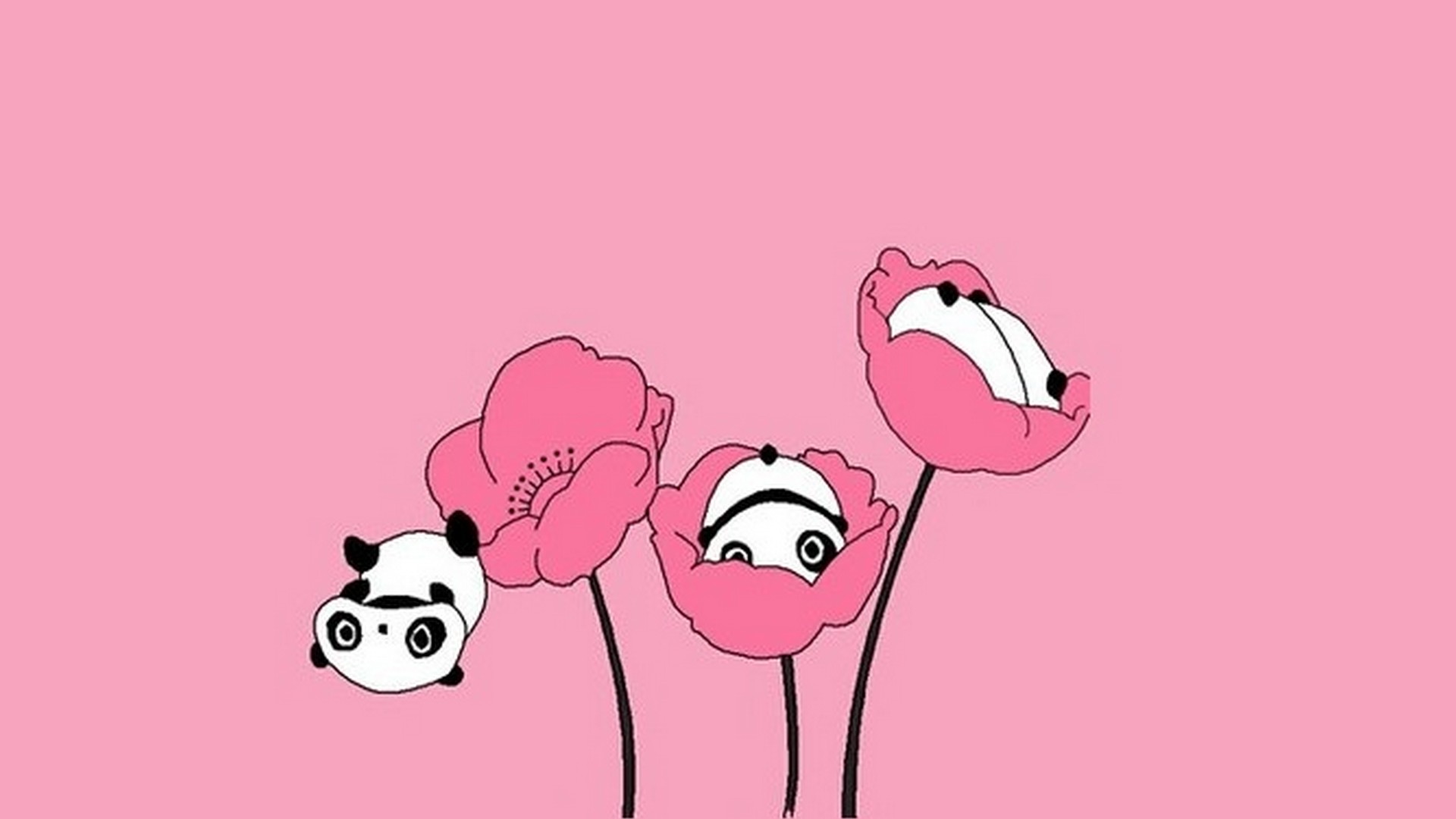 Cute Pink Panda Wallpaper 1920x1080