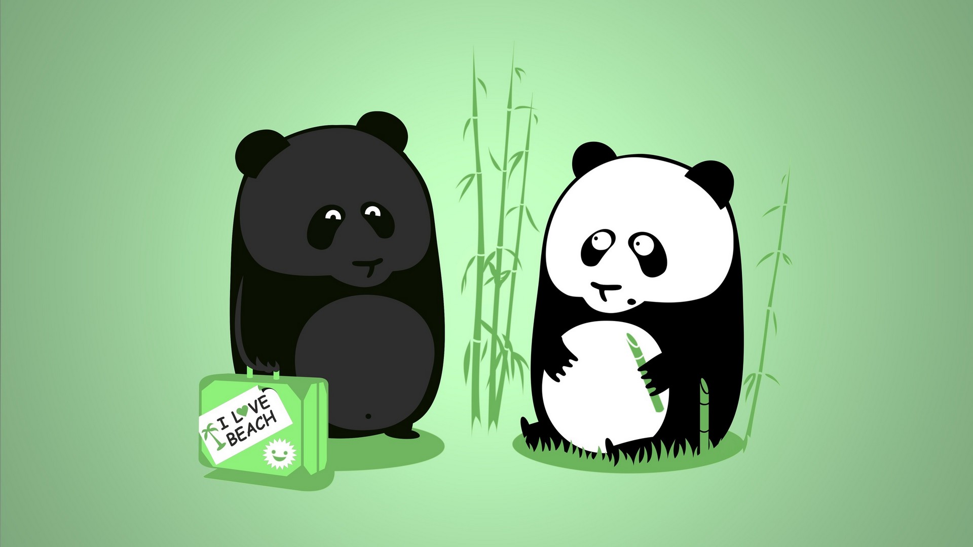 Wallpaper Cute Panda 1920x1080