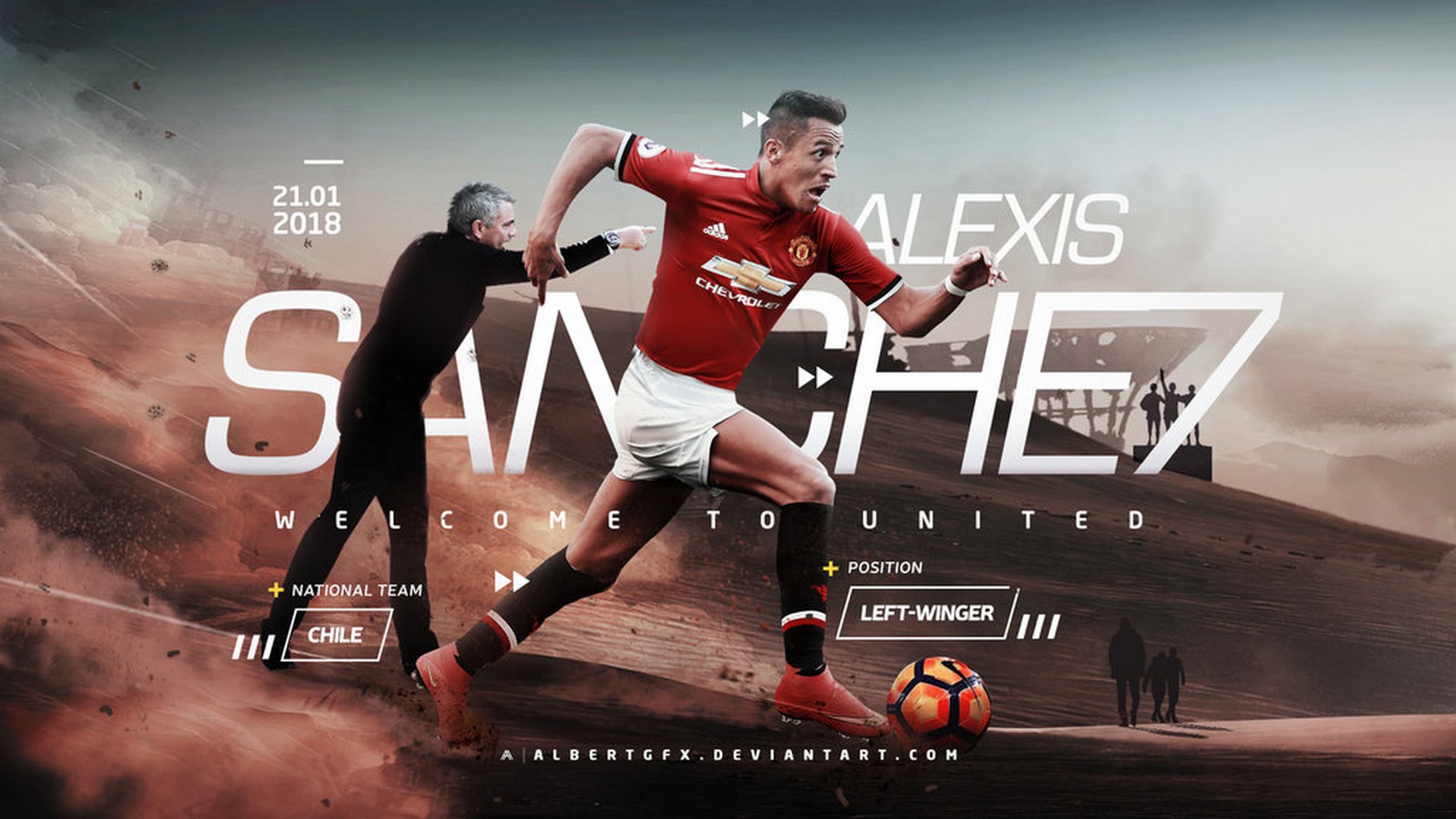 Alexis Sanchez 7 Manchester United Wallpaper HD 1920x1080