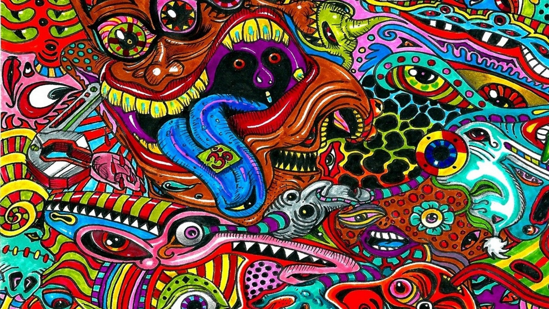 Psychedelic Art Background Wallpaper HD With Resolution 1920X1080