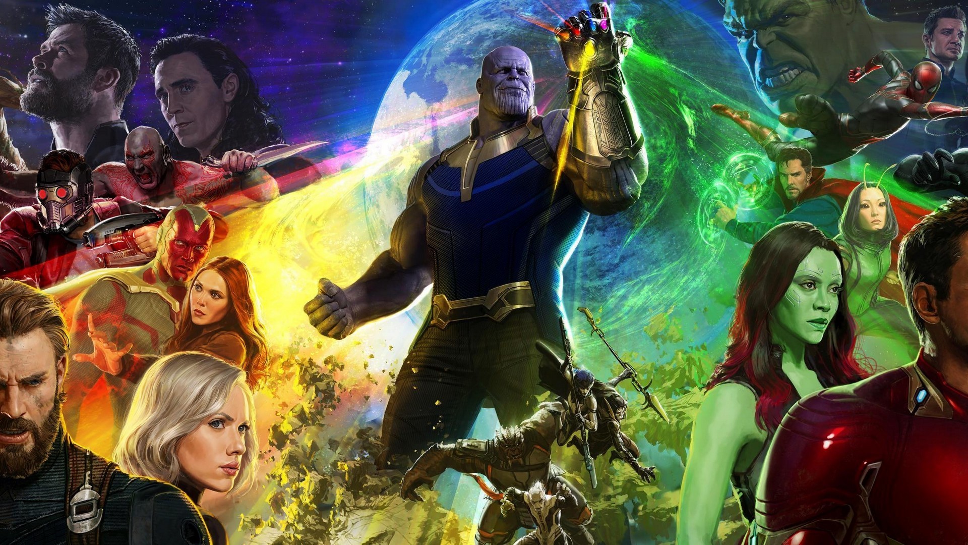 Wallpaper Avengers Infinity War Characters HD 1920x1080