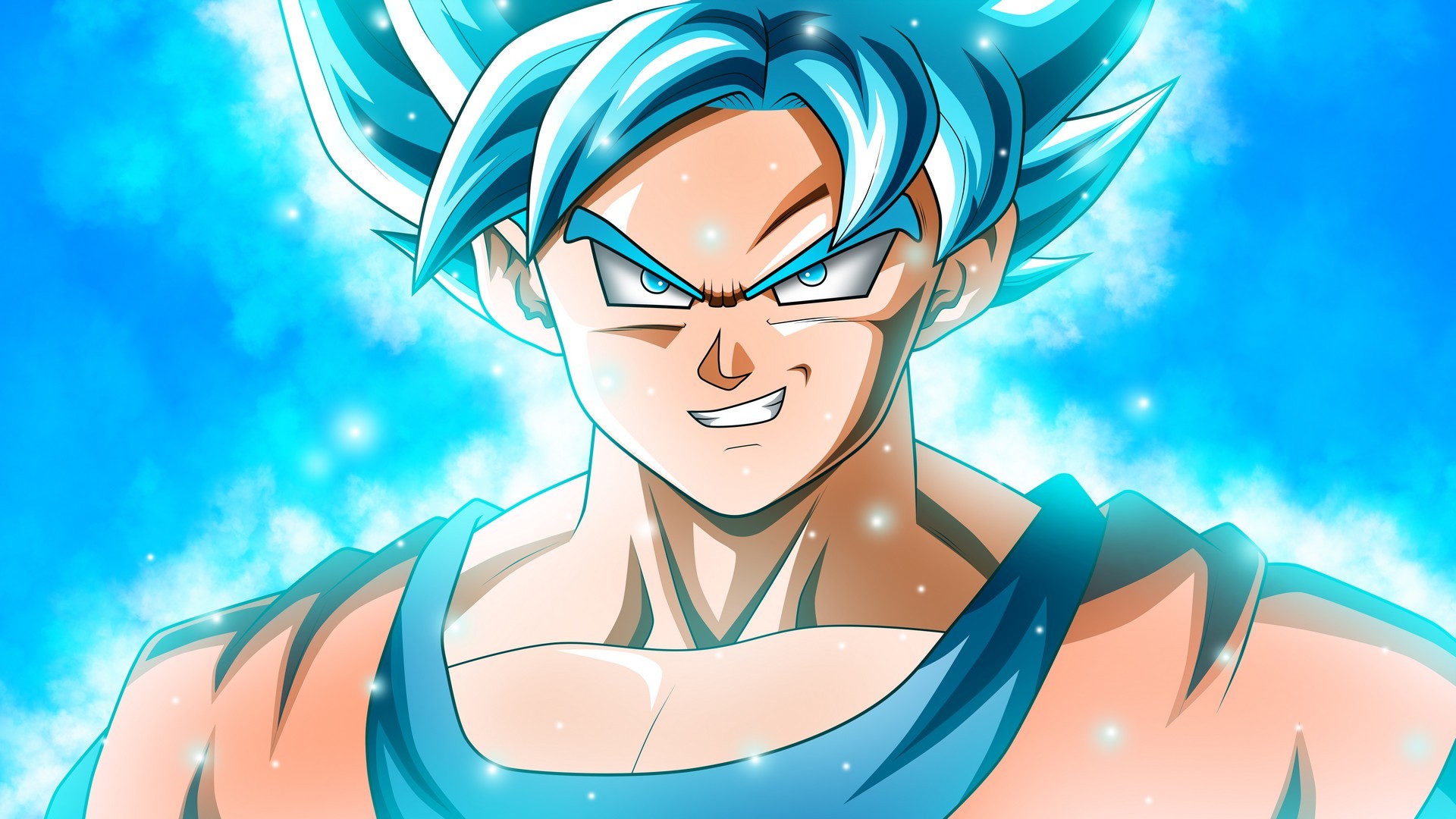 Goku SSJ Blue Background Wallpaper HD With Resolution 1920X1080 pixel. You can make this wallpaper for your Desktop Computer Backgrounds, Mac Wallpapers, Android Lock screen or iPhone Screensavers