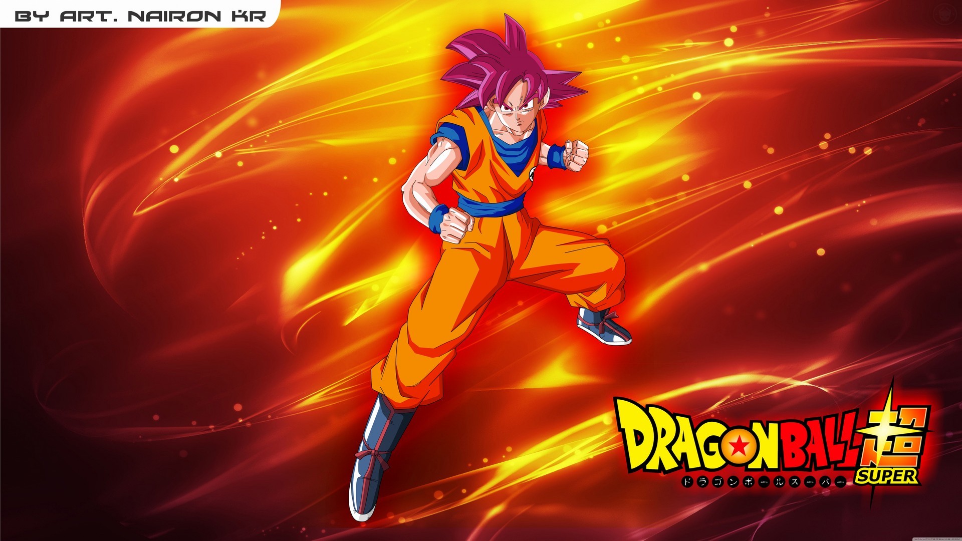 Goku Super Saiyan God HD Wallpaper with image resolution 1920x1080 pixel. You can make this wallpaper for your Desktop Computer Backgrounds, Mac Wallpapers, Android Lock screen or iPhone Screensavers