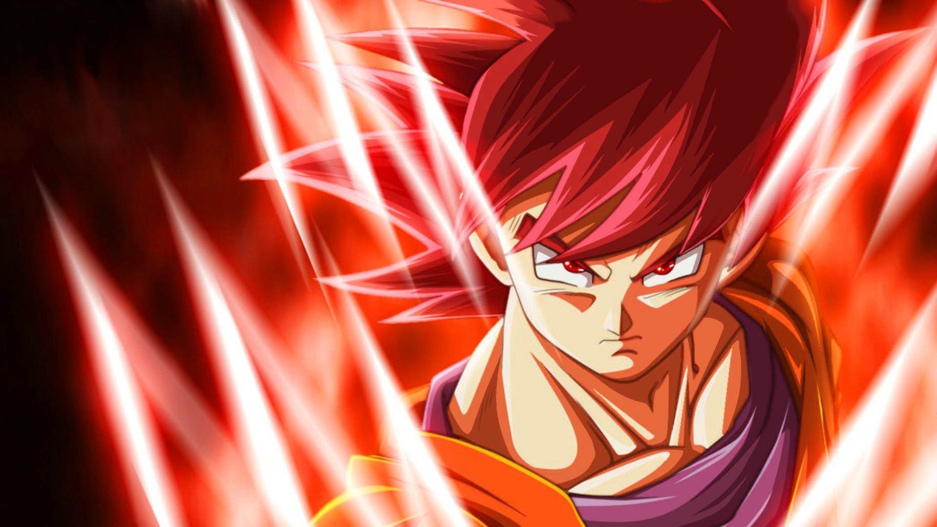 HD Wallpaper Goku Super Saiyan God with image resolution 1920x1080 pixel. You can make this wallpaper for your Desktop Computer Backgrounds, Mac Wallpapers, Android Lock screen or iPhone Screensavers