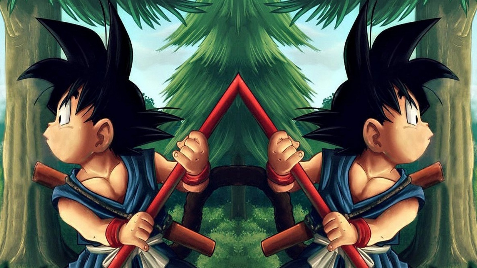 Kid Goku Background Wallpaper HD with image resolution 1920x1080 pixel. You can make this wallpaper for your Desktop Computer Backgrounds, Mac Wallpapers, Android Lock screen or iPhone Screensavers