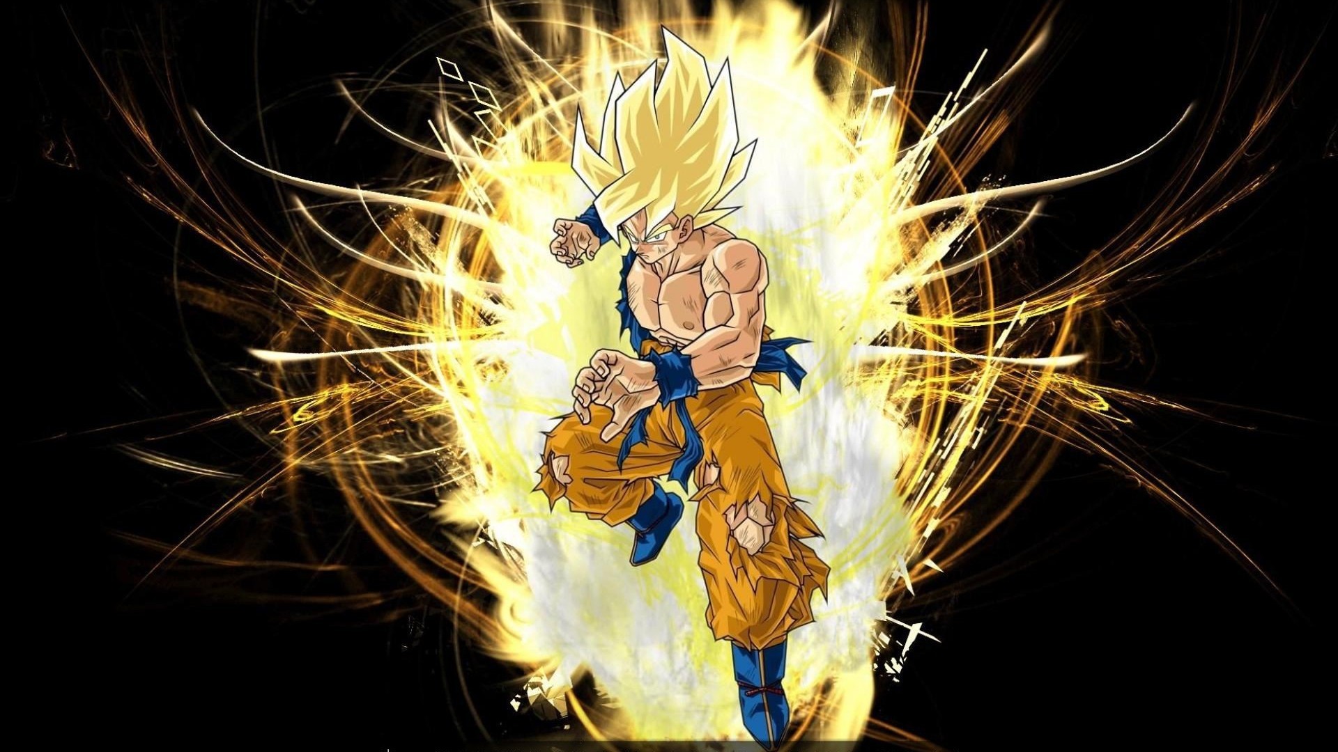 Wallpaper HD Goku Super Saiyan with image resolution 1920x1080 pixel. You can make this wallpaper for your Desktop Computer Backgrounds, Mac Wallpapers, Android Lock screen or iPhone Screensavers