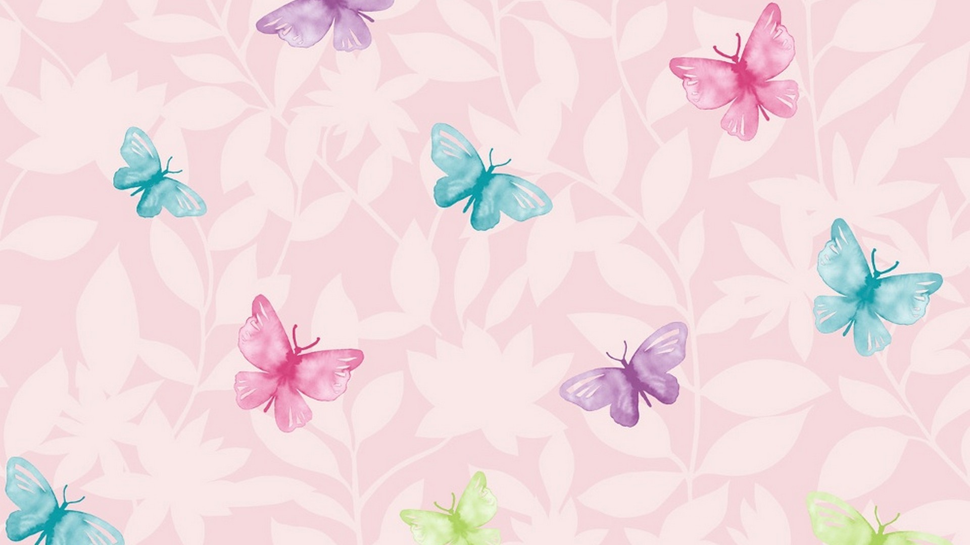 Wallpaper Pink Butterfly HD 1920x1080