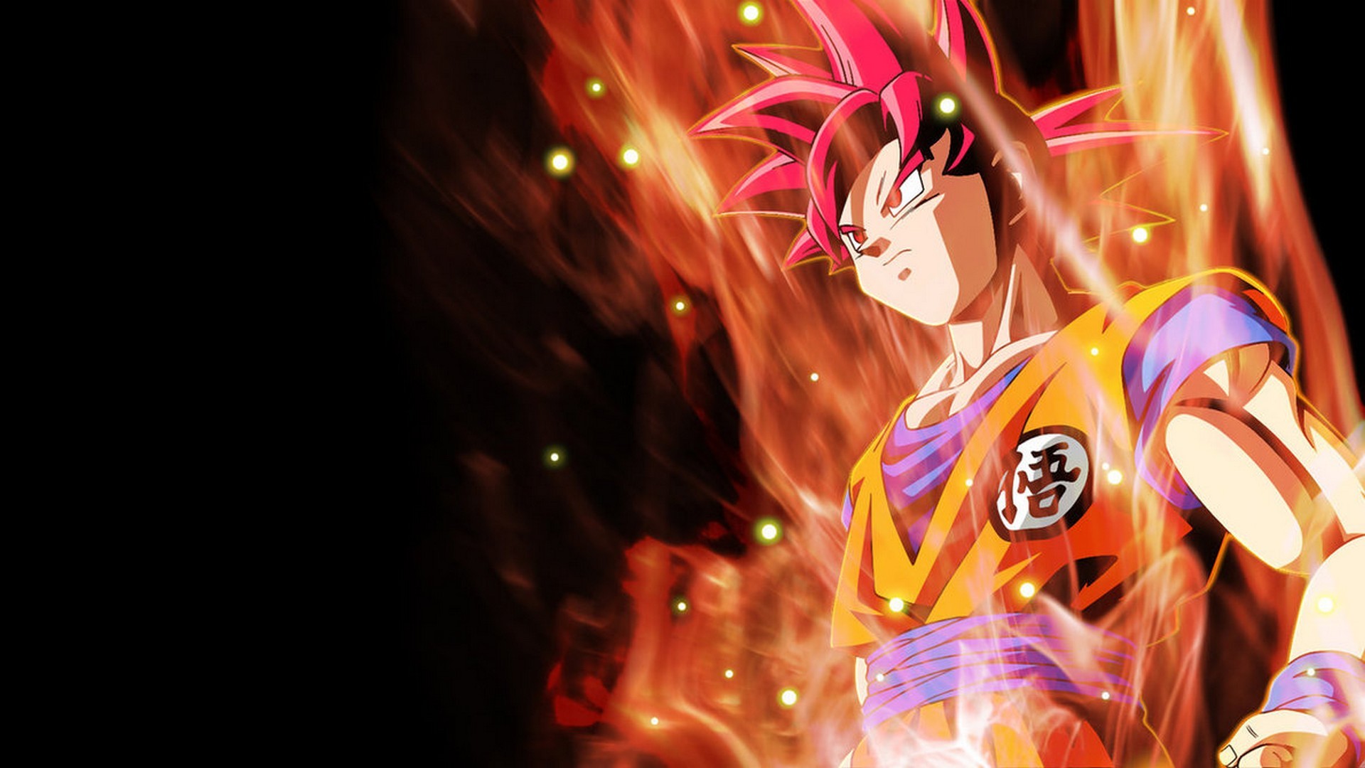 Wallpapers Goku Super Saiyan God with image resolution 1920x1080 pixel. You can make this wallpaper for your Desktop Computer Backgrounds, Mac Wallpapers, Android Lock screen or iPhone Screensavers