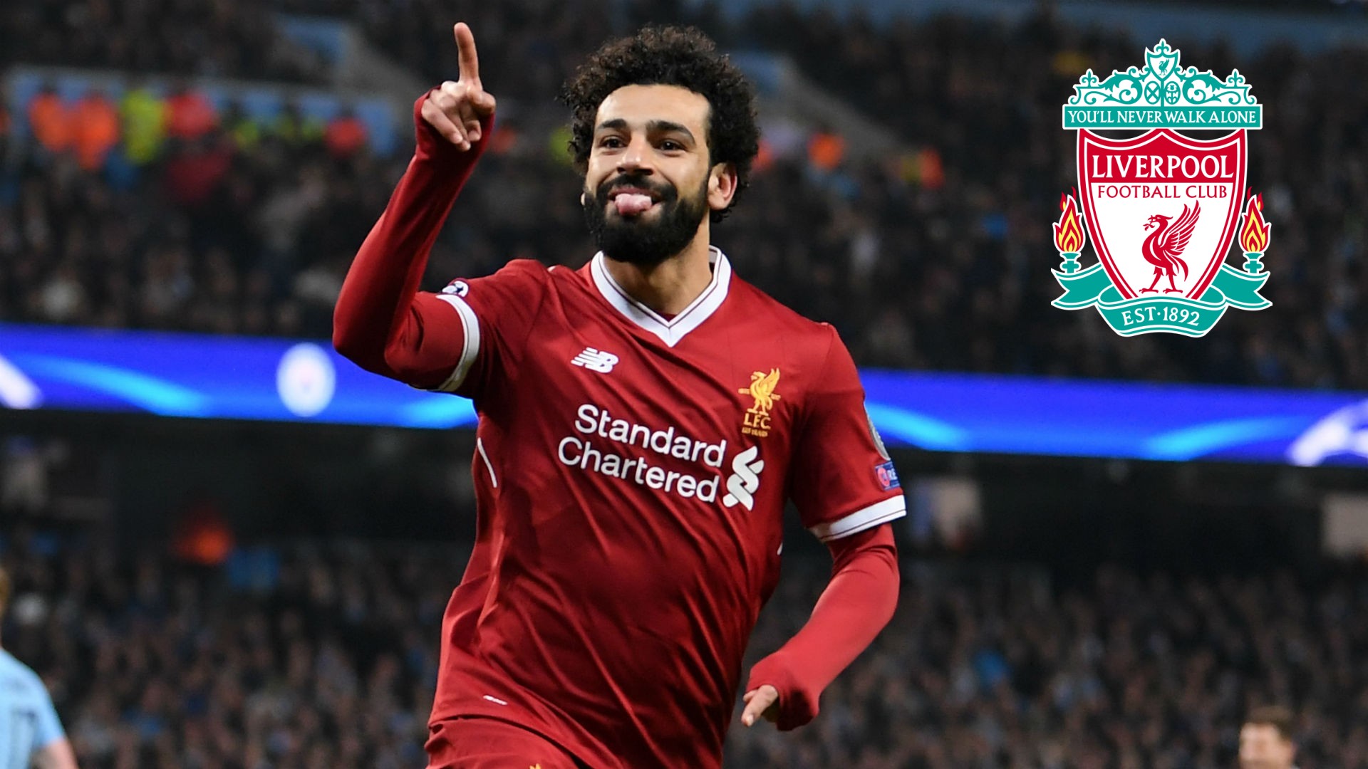 Liverpool Mohamed Salah Background Wallpaper HD With Resolution 1920X1080 pixel. You can make this wallpaper for your Desktop Computer Backgrounds, Mac Wallpapers, Android Lock screen or iPhone Screensavers