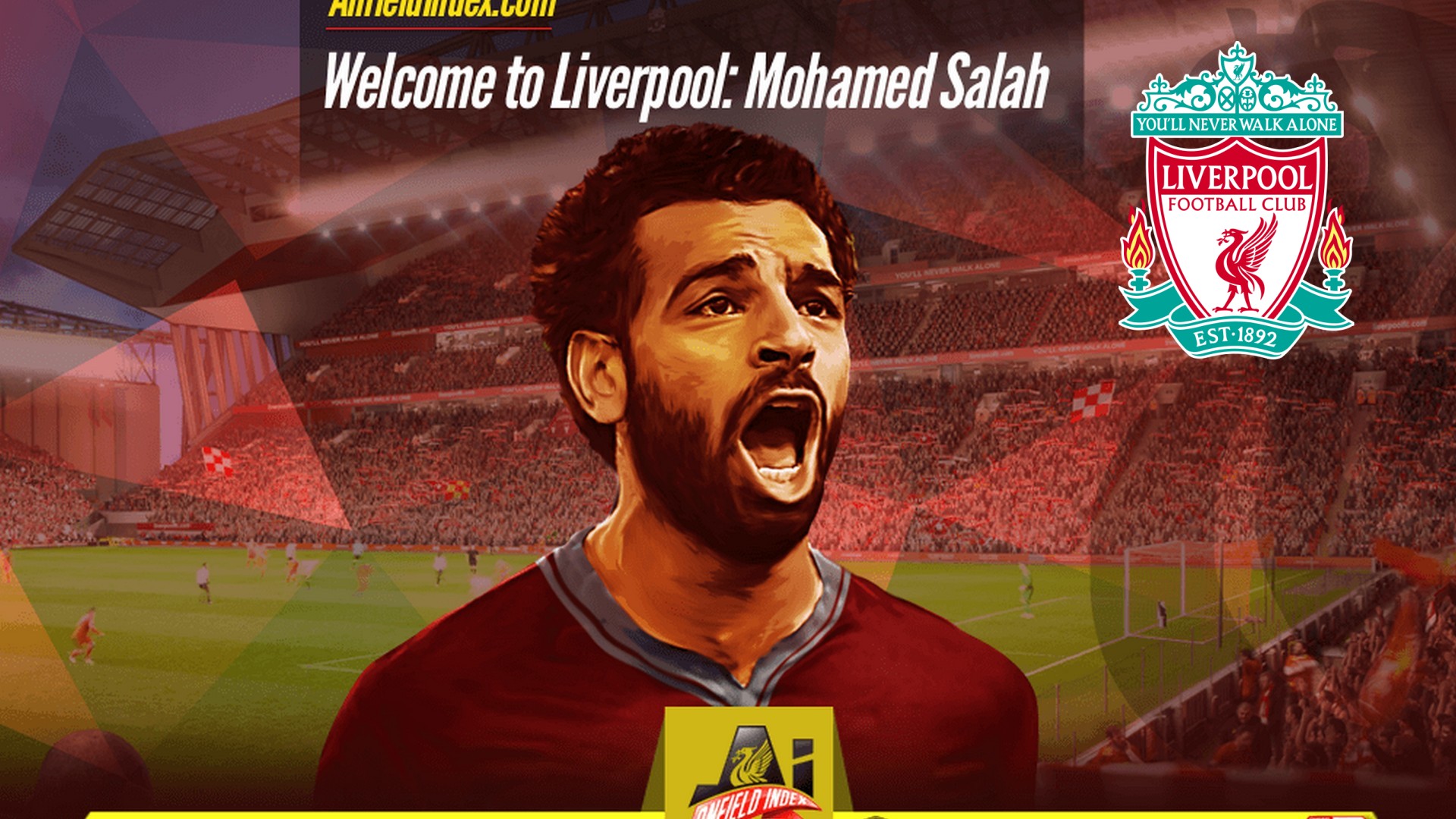 Salah Liverpool Wallpaper HD with image resolution 1920x1080 pixel. You can make this wallpaper for your Desktop Computer Backgrounds, Mac Wallpapers, Android Lock screen or iPhone Screensavers
