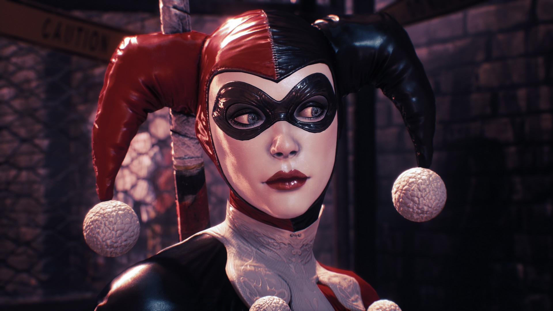 Harley Quinn Costume HD Backgrounds With Resolution 1920X1080 pixel. You can make this wallpaper for your Desktop Computer Backgrounds, Mac Wallpapers, Android Lock screen or iPhone Screensavers