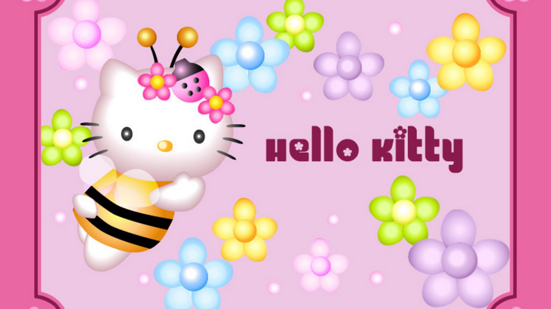 Wallpaper HD Hello Kitty Pictures with image resolution 1920x1080 pixel. You can make this wallpaper for your Desktop Computer Backgrounds, Mac Wallpapers, Android Lock screen or iPhone Screensavers