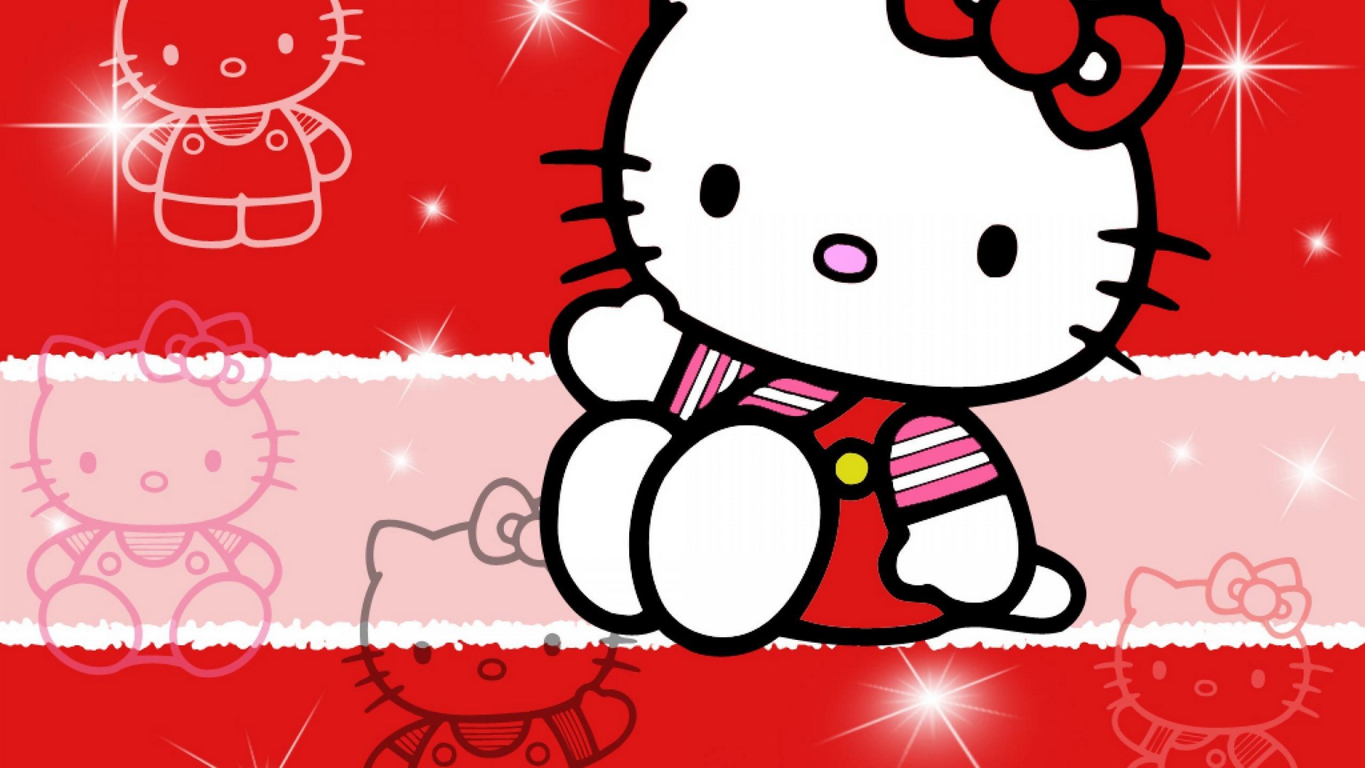 Wallpaper Hello Kitty Characters HD with image resolution 1920x1080 pixel. You can make this wallpaper for your Desktop Computer Backgrounds, Mac Wallpapers, Android Lock screen or iPhone Screensavers