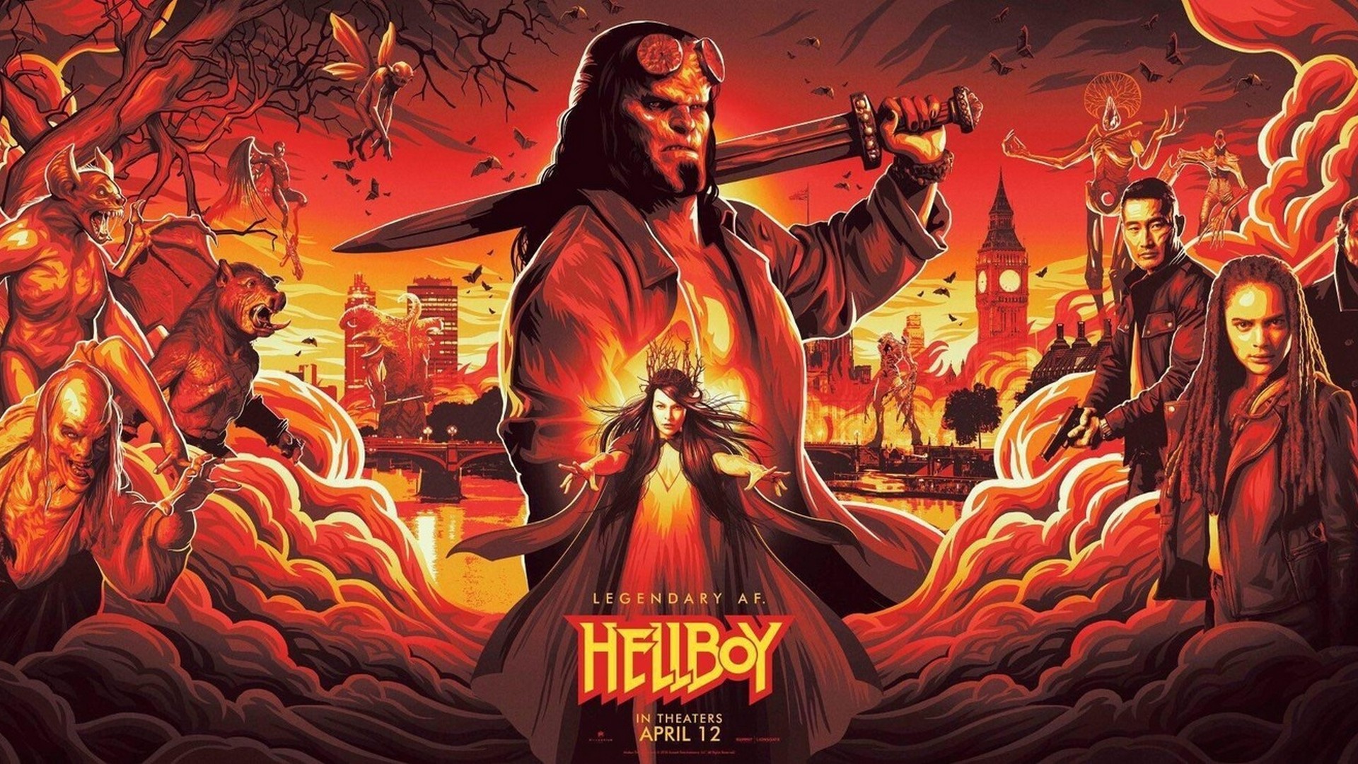 Hellboy 2019 Wallpaper HD with high-resolution 1920x1080 pixel. You can use this wallpaper for your Desktop Computer Backgrounds, Mac Wallpapers, Android Lock screen or iPhone Screensavers and another smartphone device