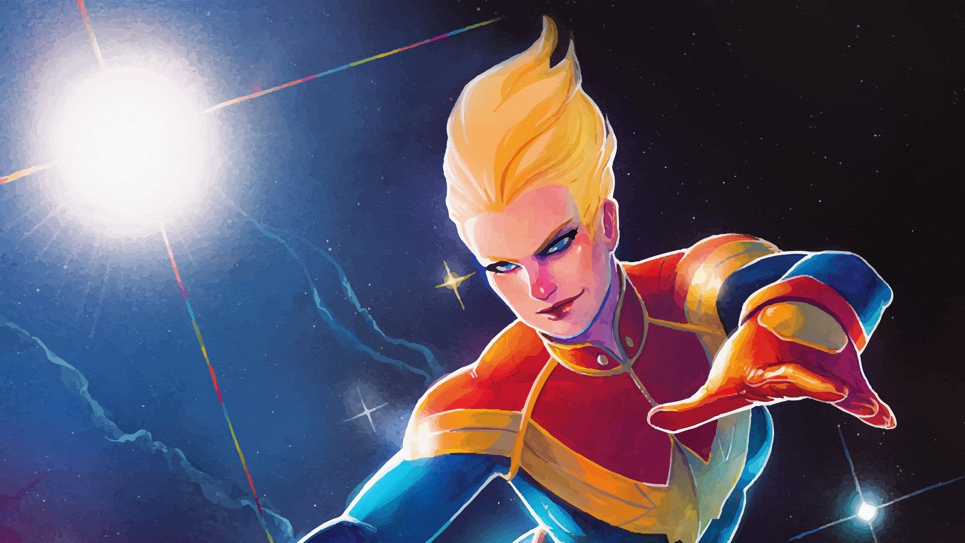 Captain Marvel Animated Background Wallpaper HD with high-resolution 1920x1080 pixel. You can use this wallpaper for your Desktop Computer Backgrounds, Mac Wallpapers, Android Lock screen or iPhone Screensavers and another smartphone device