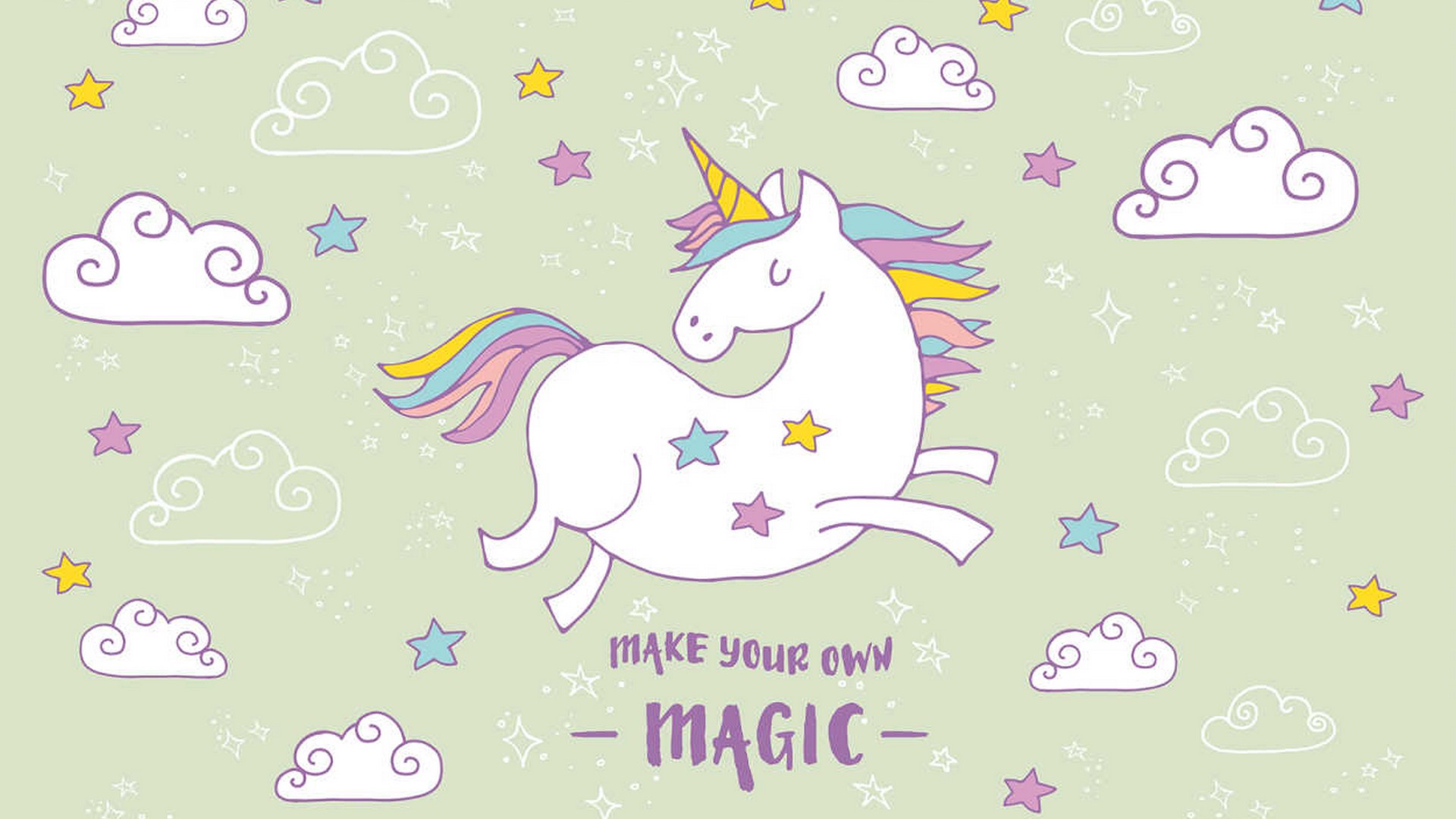 Wallpapers Computer Cute Unicorn with high-resolution 1920x1080 pixel. You can use this wallpaper for your Desktop Computer Backgrounds, Mac Wallpapers, Android Lock screen or iPhone Screensavers and another smartphone device