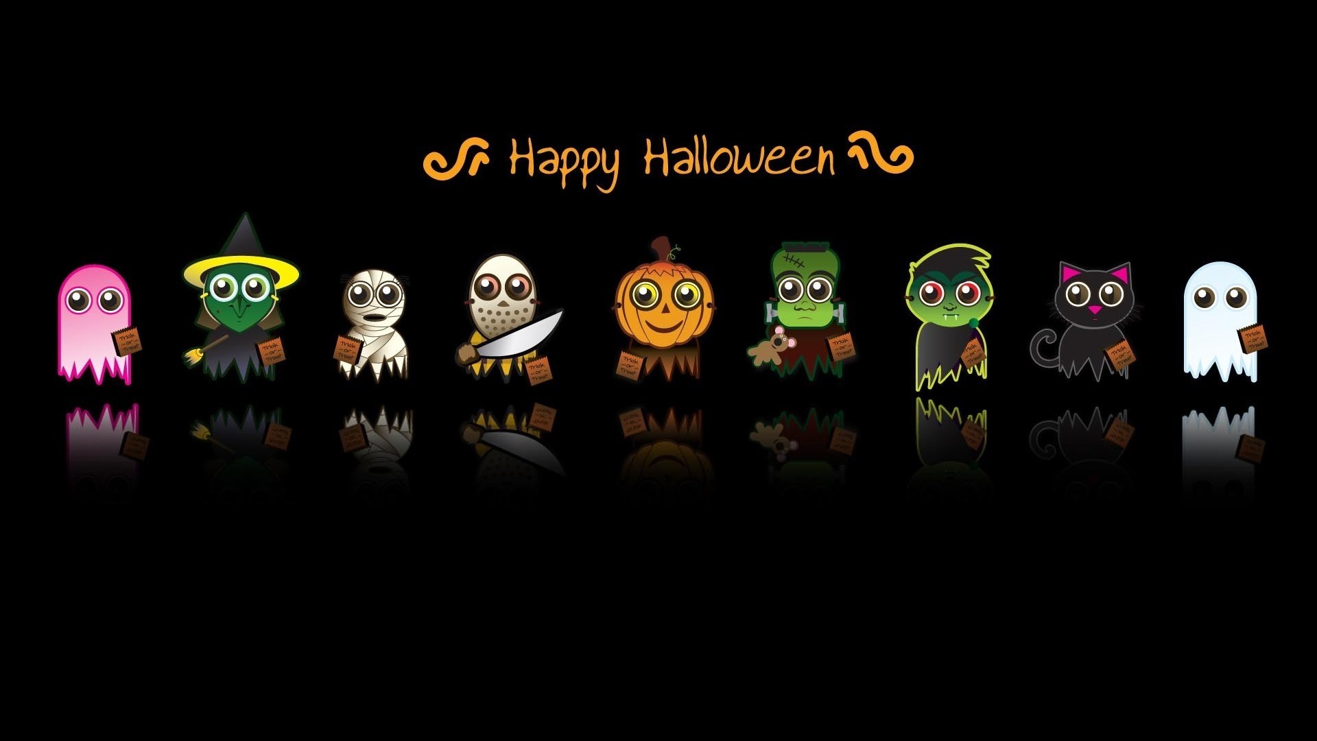 Wallpaper Cute Halloween HD with high-resolution 1920x1080 pixel. You can use this wallpaper for your Desktop Computer Backgrounds, Mac Wallpapers, Android Lock screen or iPhone Screensavers and another smartphone device