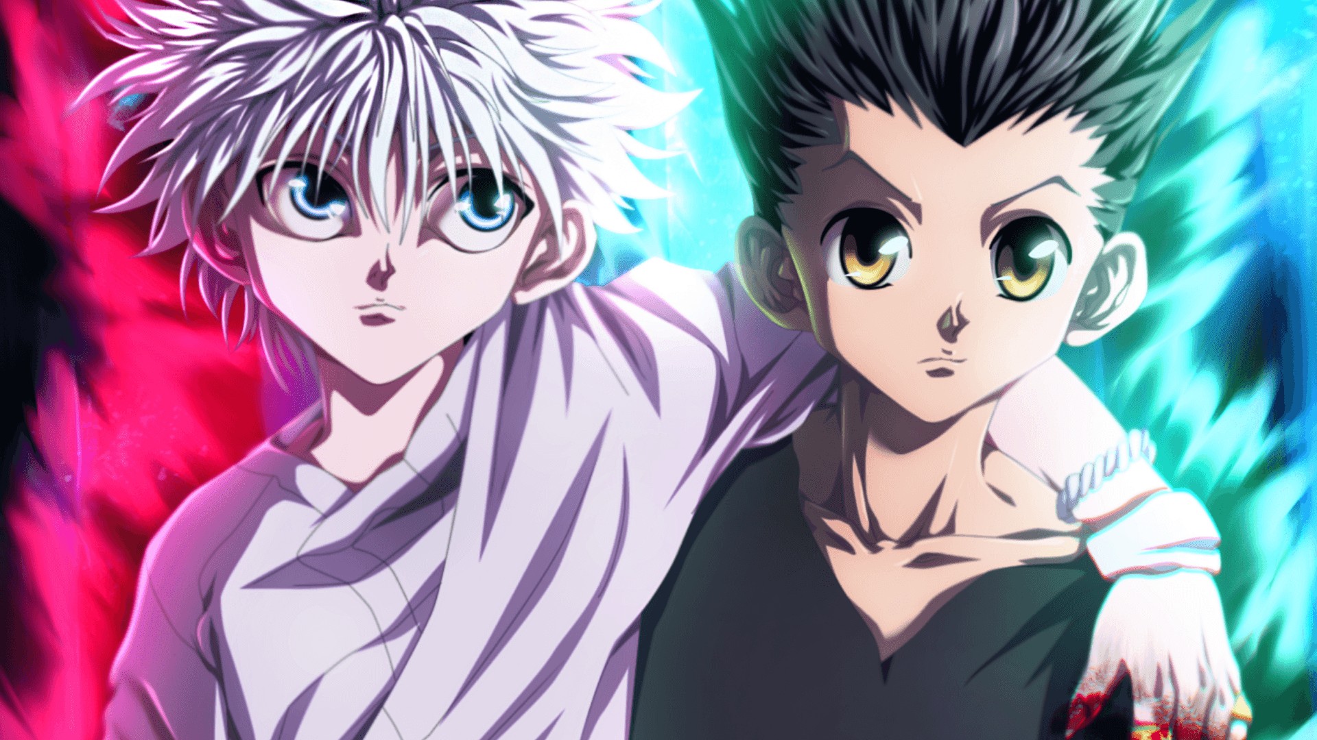 Wallpaper Gon And Killua HD with high-resolution 1920x1080 pixel. You can use this wallpaper for your Desktop Computer Backgrounds, Mac Wallpapers, Android Lock screen or iPhone Screensavers and another smartphone device